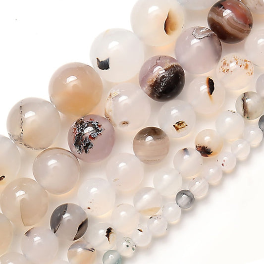 Perles vrac Agate Aquatique / Agate Mousse