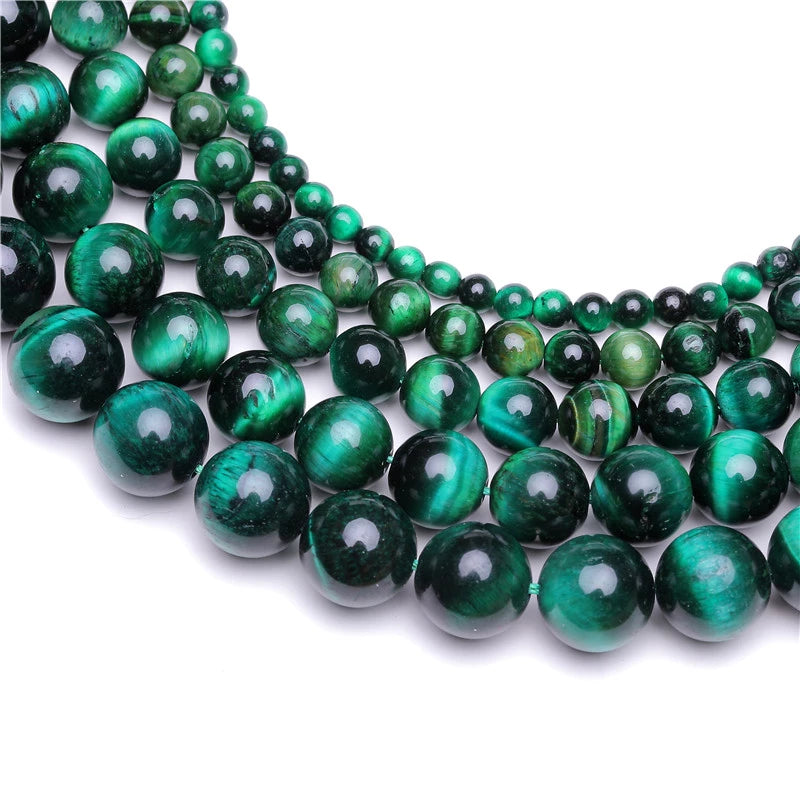 perles vrac oeil de tigre vert