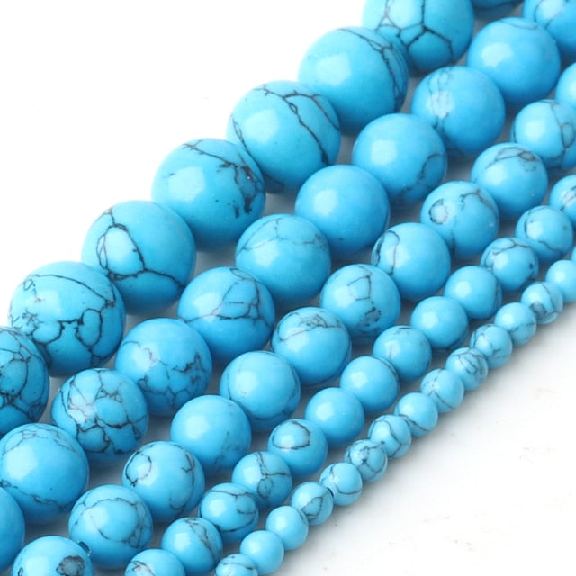 Perles vrac Howlite Bleue